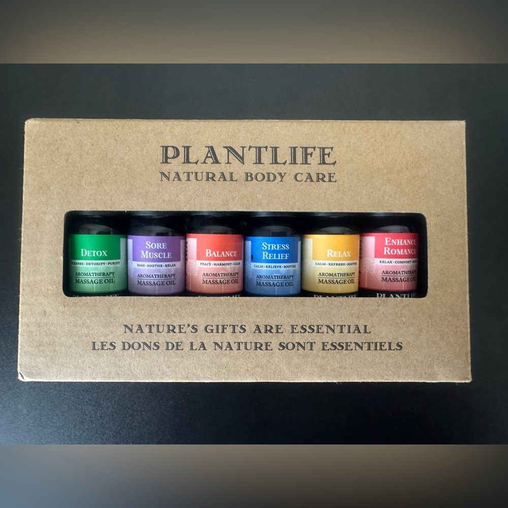 NIB Plantlife Natural Body Care 6 Pack Aromatherapy Massage Oil Set Body Oil